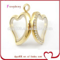 wholesale crystal silver heart locket pendant,heart shaped photo frame pendant for necklace jewelry